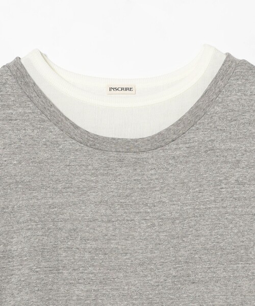 INSCRIRE(アンスクリア)の「【1/1値下げ】INSCRIRE / リブ レイヤード Tシャツ(Tシャツ/カットソー・レディース・チャコールグレー・ONE SIZE)」の8枚目の写真