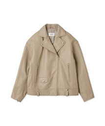 【お値下げしました。】ライダースジャケット レディース ベージュ Fashion Letter ライダースジャケット レディース レザー