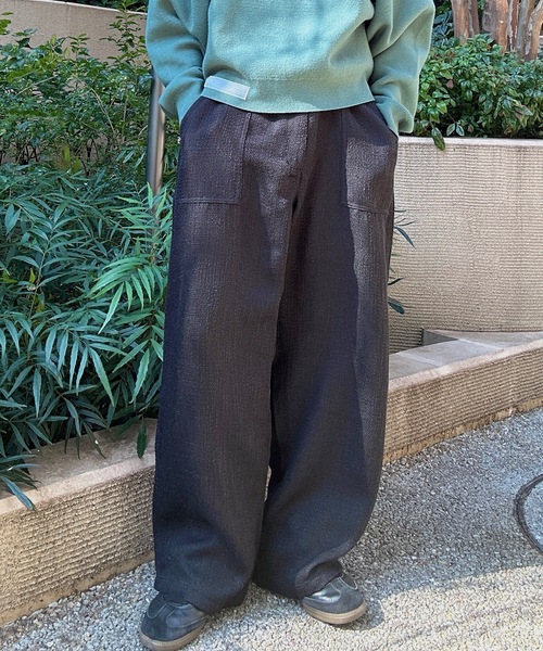 MandO(エムオー)(エムオー)の「ツイードライクベイカーパンツ/セットアップ着用可(その他パンツ・メンズ・ブラック/アイボリー・LARGE/MEDIUM/SMALL)」の1枚目の写真