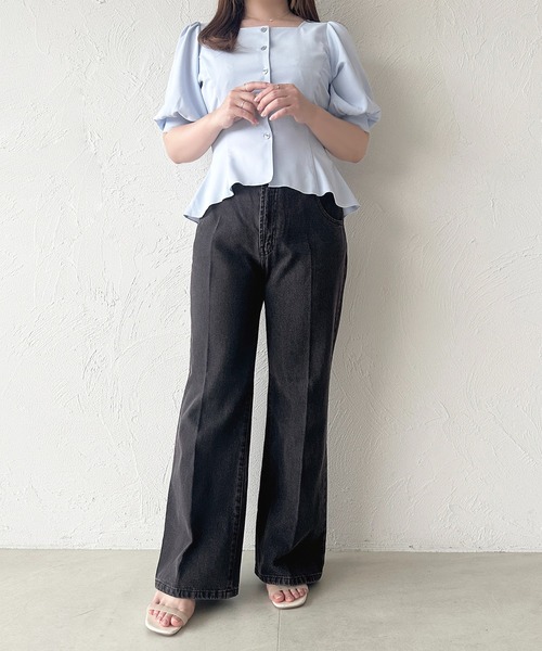 apres jour(アプレジュール)の「センタープレスフレアデニム(デニムパンツ・レディース・ブラック/インディゴブルー・X-LARGE/MEDIUM)」の21枚目の写真