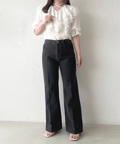 apres jour(アプレジュール)の「センタープレスフレアデニム(デニムパンツ・レディース・ブラック/インディゴブルー・X-LARGE/MEDIUM)」の19枚目の写真