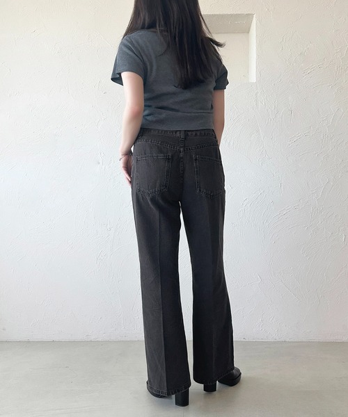 apres jour(アプレジュール)の「センタープレスフレアデニム(デニムパンツ・レディース・ブラック/インディゴブルー・X-LARGE/MEDIUM)」の6枚目の写真