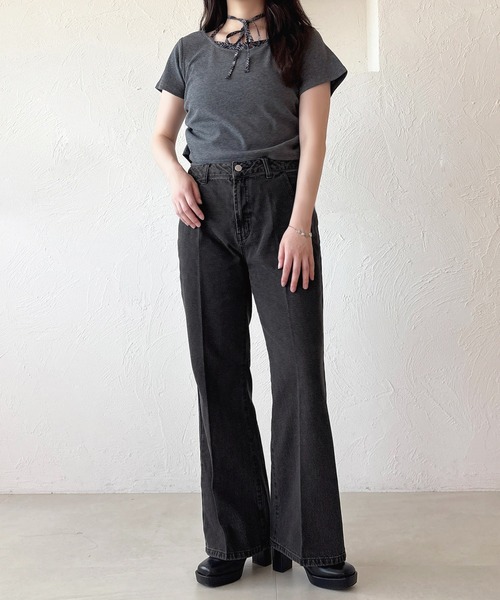 apres jour(アプレジュール)の「センタープレスフレアデニム(デニムパンツ・レディース・ブラック/インディゴブルー・X-LARGE/MEDIUM)」の10枚目の写真