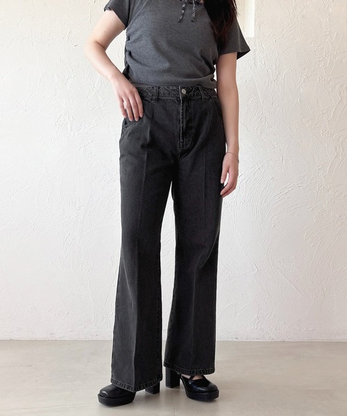 apres jour(アプレジュール)の「センタープレスフレアデニム(デニムパンツ・レディース・ブラック/インディゴブルー・X-LARGE/MEDIUM)」の4枚目の写真
