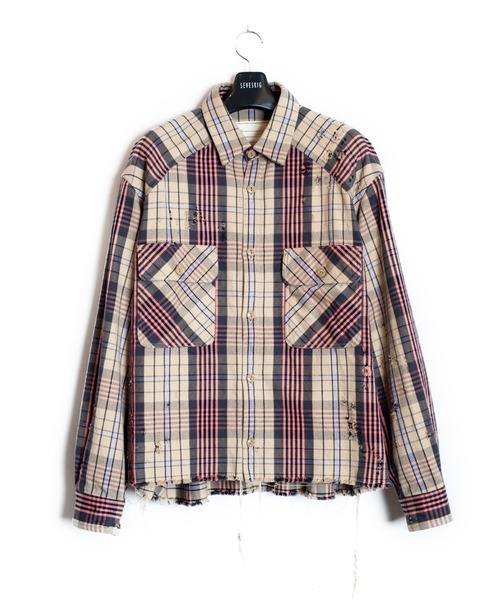 SEVESKIG(セヴシグ)の「SEVESKIG/セブシグ/CHECK SHIRTS_SH-SV-NRS-1003(シャツ/ブラウス・メンズ・サックスブルー/ベージュ・SMALL/MEDIUM/LARGE/X-LARGE)」の2枚目の写真