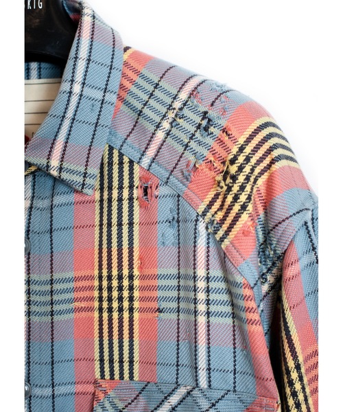 SEVESKIG(セヴシグ)の「SEVESKIG/セブシグ/CHECK SHIRTS_SH-SV-NRS-1003(シャツ/ブラウス・メンズ・サックスブルー/ベージュ・SMALL/MEDIUM/LARGE/X-LARGE)」の7枚目の写真