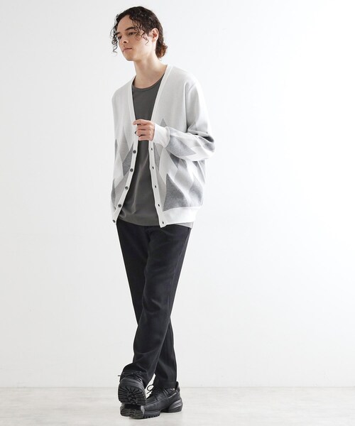 tk.TAKEO KIKUCHI（ティーケータケオキクチ）の「アーガイルカーディガン（カーディガン/ボレロ・メンズ・グレー/アイボリー/ブラック・02/03/04）」の6枚目の写真