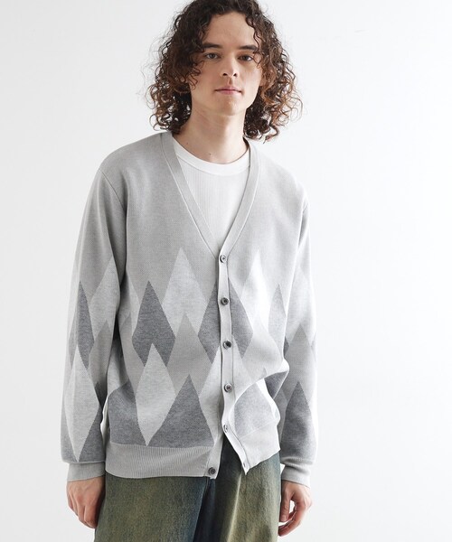 tk.TAKEO KIKUCHI（ティーケータケオキクチ）の「アーガイルカーディガン（カーディガン/ボレロ・メンズ・グレー/アイボリー/ブラック・02/03/04）」の8枚目の写真