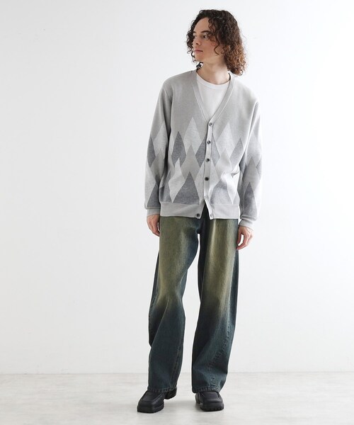 tk.TAKEO KIKUCHI（ティーケータケオキクチ）の「アーガイルカーディガン（カーディガン/ボレロ・メンズ・グレー/アイボリー/ブラック・02/03/04）」の9枚目の写真