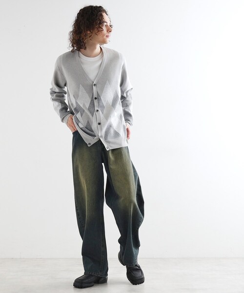 tk.TAKEO KIKUCHI（ティーケータケオキクチ）の「アーガイルカーディガン（カーディガン/ボレロ・メンズ・グレー/アイボリー/ブラック・02/03/04）」の10枚目の写真