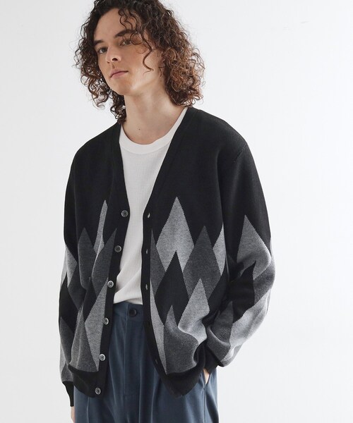 tk.TAKEO KIKUCHI（ティーケータケオキクチ）の「アーガイルカーディガン（カーディガン/ボレロ・メンズ・グレー/アイボリー/ブラック・02/03/04）」の12枚目の写真