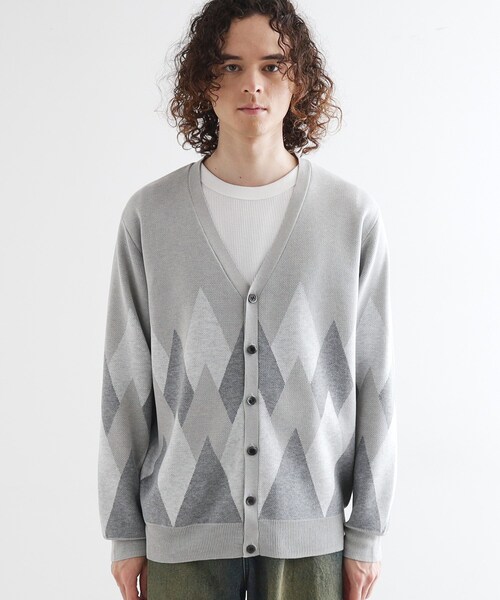 tk.TAKEO KIKUCHI（ティーケータケオキクチ）の「アーガイルカーディガン（カーディガン/ボレロ・メンズ・グレー/アイボリー/ブラック・02/03/04）」の16枚目の写真