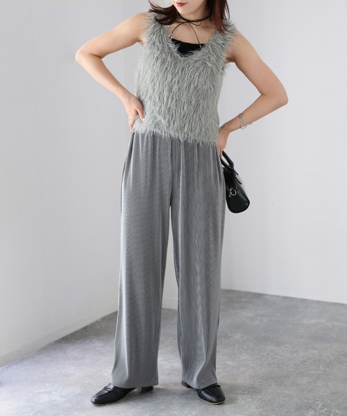 Riberry（リベリー）の「ストライププリーツイージーパンツ（その他パンツ・レディース・グレー/チャコールグレー/ベージュ・MEDIUM）」の18枚目の写真