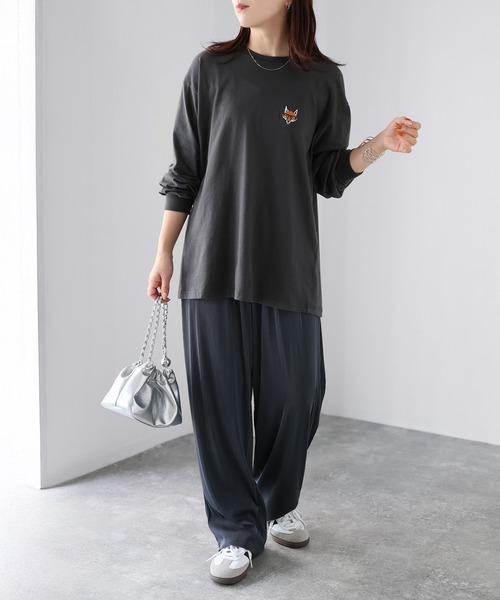 Riberry（リベリー）の「ストライププリーツイージーパンツ（その他パンツ・レディース・グレー/チャコールグレー/ベージュ・MEDIUM）」の13枚目の写真