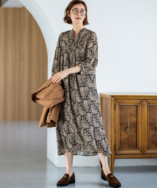 セール】【洗える】Ratti ヴィンテージペイズリープリント ワンピース