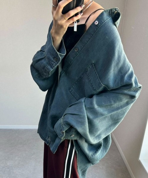 セール】【新色追加！毎年即完売アイテム】ソフトデニム2WAYシャツ