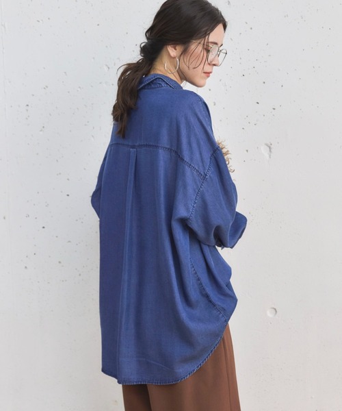Doux archives/ソフトデニム２ＷＡＹシャツ ソフトデニム2WAYシャツ／(F BLUE): トップス｜PMbox P&M OFFICIAL