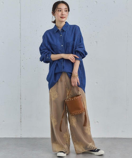 Doux archives/ソフトデニム２ＷＡＹシャツ ソフトデニム2WAYシャツ／(F BLUE): トップス｜PMbox P&M OFFICIAL