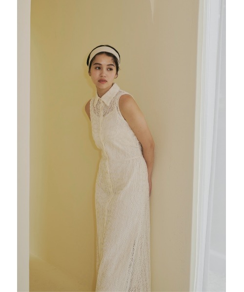 NOTREemor（ノートルエモア）の「wave cord design dress（ワンピース・レディース・アイボリー/ブラック・FREE）」の2枚目の写真