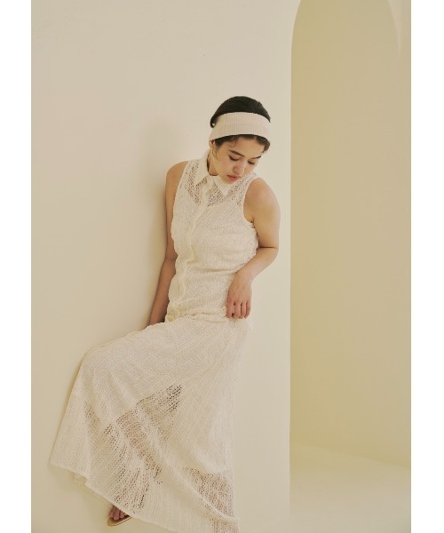 NOTREemor（ノートルエモア）の「wave cord design dress（ワンピース・レディース・アイボリー/ブラック・FREE）」の3枚目の写真