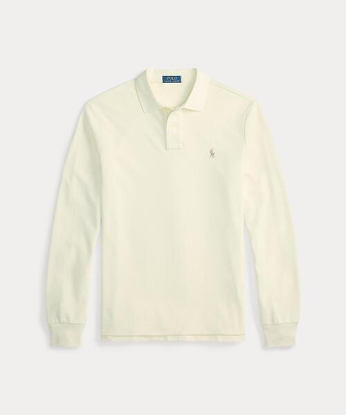 Ralph Lauren ベージュ ポロシャツ M カスタム スリム ロングスリーブ ポロシャツ（ポロシャツ）｜POLO