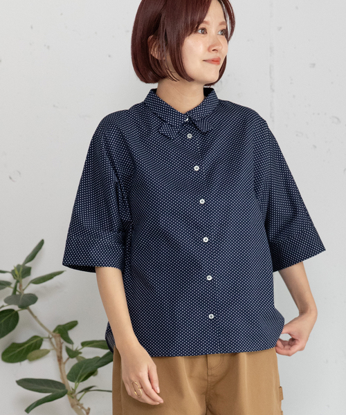 POU DOU DOU（プードゥドゥ）の「ダブルカラードルマンシャツ（シャツ/ブラウス・レディース・ネイビー/ブルー/オフホワイト・M）」の3枚目の写真