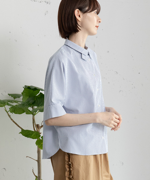 POU DOU DOU（プードゥドゥ）の「ダブルカラードルマンシャツ（シャツ/ブラウス・レディース・ネイビー/ブルー/オフホワイト・M）」の21枚目の写真