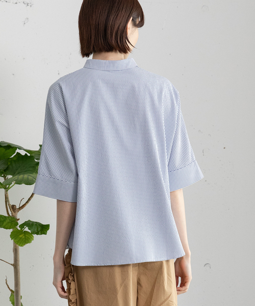 POU DOU DOU（プードゥドゥ）の「ダブルカラードルマンシャツ（シャツ/ブラウス・レディース・ネイビー/ブルー/オフホワイト・M）」の22枚目の写真