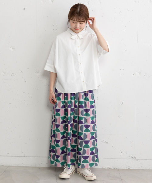 POU DOU DOU（プードゥドゥ）の「ダブルカラードルマンシャツ（シャツ/ブラウス・レディース・ネイビー/ブルー/オフホワイト・M）」の6枚目の写真