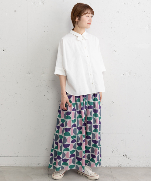 POU DOU DOU（プードゥドゥ）の「ダブルカラードルマンシャツ（シャツ/ブラウス・レディース・ネイビー/ブルー/オフホワイト・M）」の7枚目の写真