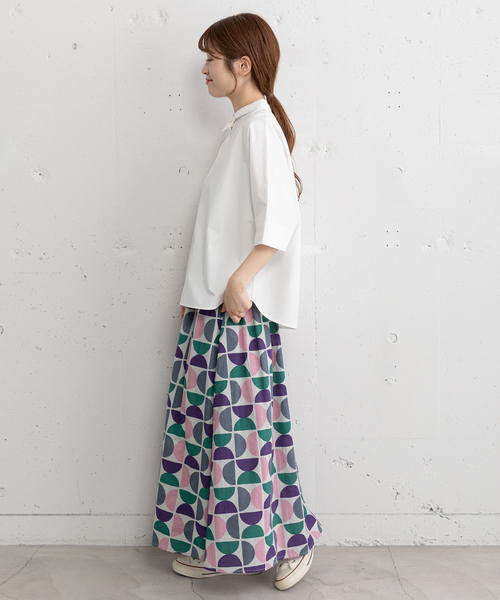 POU DOU DOU（プードゥドゥ）の「ダブルカラードルマンシャツ（シャツ/ブラウス・レディース・ネイビー/ブルー/オフホワイト・M）」の8枚目の写真