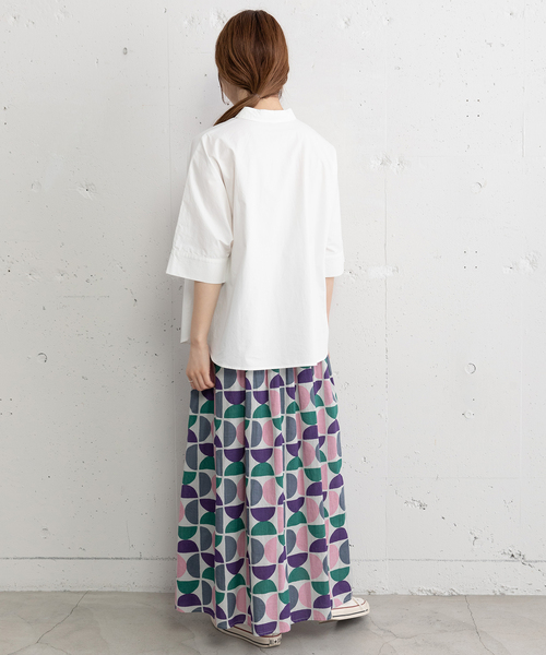 POU DOU DOU（プードゥドゥ）の「ダブルカラードルマンシャツ（シャツ/ブラウス・レディース・ネイビー/ブルー/オフホワイト・M）」の9枚目の写真