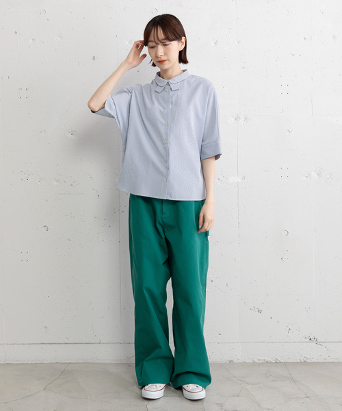 POU DOU DOU（プードゥドゥ）の「ダブルカラードルマンシャツ（シャツ/ブラウス・レディース・ネイビー/ブルー/オフホワイト・M）」の16枚目の写真