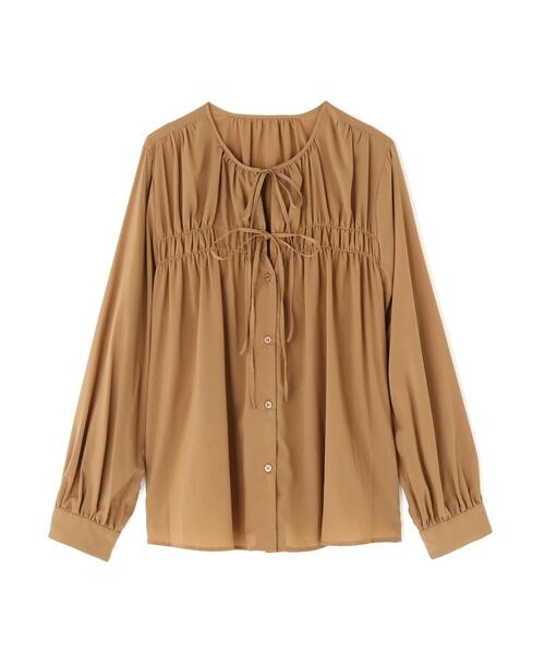 NATURAL BEAUTY BASIC(ナチュラルビューティーベーシック)の「リボンギャザーブラウス(シャツ/ブラウス・レディース・オフホワイト/ブルー/キャメル・SMALL/MEDIUM)」の13枚目の写真
