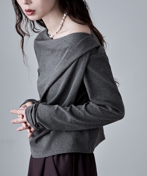 ドレープデザイン カジュアルトップス 38 ドレープデザイン カジュアルトップス 38 tシャツ ドレープ