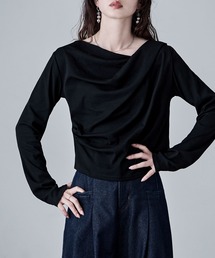 etoll. | フロントドレープデザイントップス(Tシャツ/カットソー)