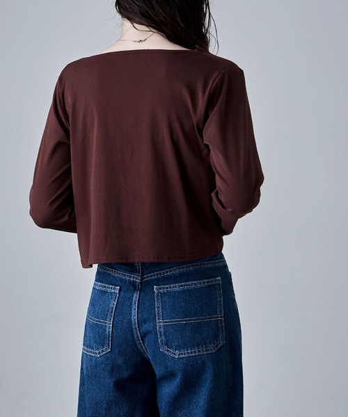 フロントドレープデザイントップス（Tシャツ/カットソー