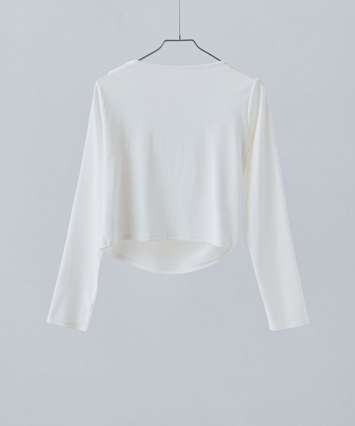 etoll.（エトル）の「フロントドレープデザイントップス（Tシャツ/カットソー・レディース・チャコールグレー/オフホワイト/ブラウン/ブラック・M）」の17枚目の写真