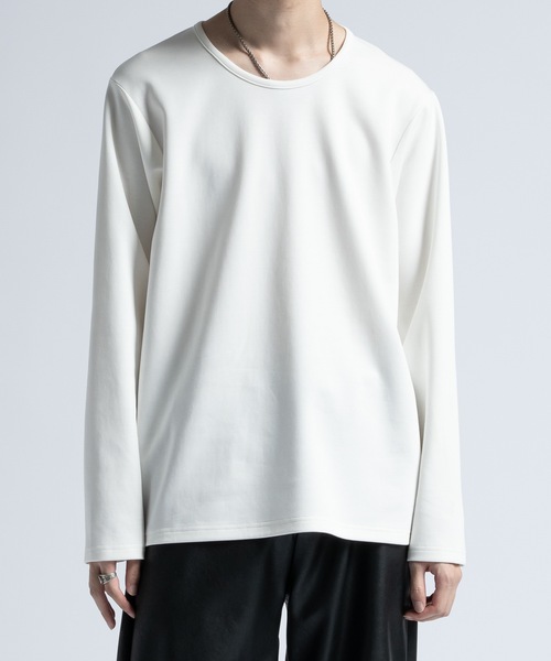 CASPER JOHN（キャスパージョン）の「Drape U-neck cut-sew/ドレープUネックカットソー（Tシャツ/カットソー・メンズ・ブラック/レッド/ホワイト/グレー/チャコールグレー/ブルー・X-SMALL/SMALL/MEDIUM/LARGE）」の2枚目の写真