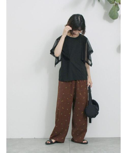 Samansa Mos2 blue（サマンサモスモスブルー）の「花柄イージーパンツ（その他パンツ・レディース・ネイビー/ブラック/ブラウン・F）」の16枚目の写真