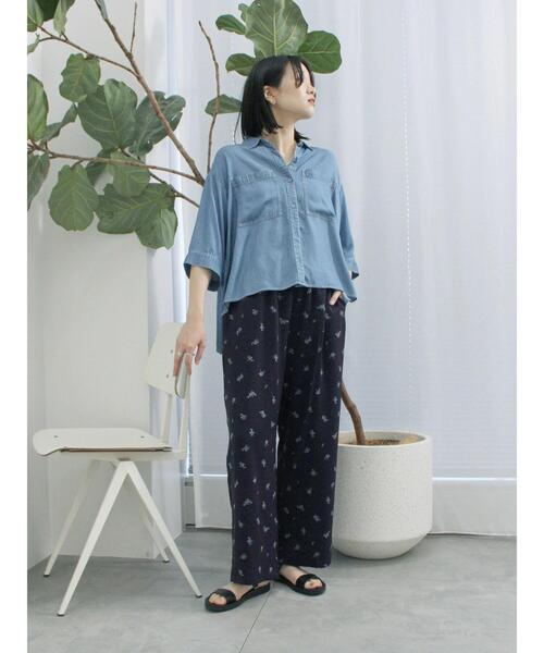 Samansa Mos2 blue（サマンサモスモスブルー）の「花柄イージーパンツ（その他パンツ・レディース・ネイビー/ブラック/ブラウン・F）」の20枚目の写真