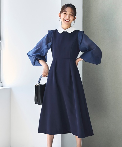 セール】オケージョンドレス 結婚式 2WAY ストレッチ ｜ オーガンジー