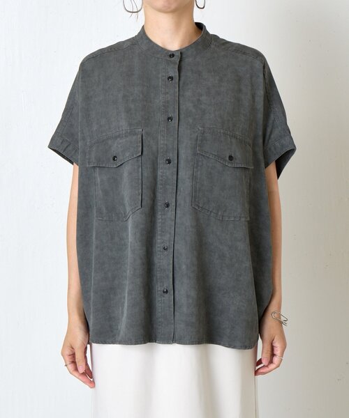 Jena espace merveilleux(ジェナ エスパスメルヴェイユ)の「リヨセルツイルシャツ(シャツ/ブラウス・レディース・チャコールグレー/カーキ・FREE)」の11枚目の写真