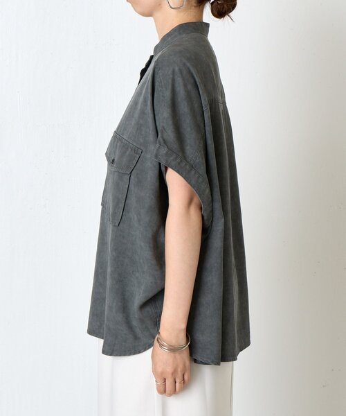 Jena espace merveilleux(ジェナ エスパスメルヴェイユ)の「リヨセルツイルシャツ(シャツ/ブラウス・レディース・チャコールグレー/カーキ・FREE)」の12枚目の写真