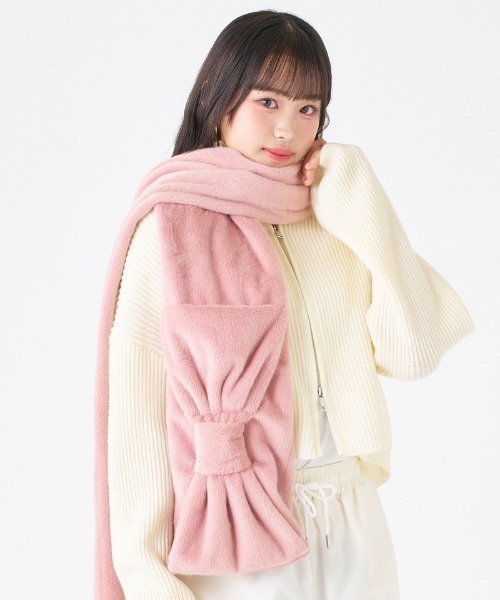 フェイクファーマフラー ”ビッグリボン”（マフラー）｜estaa（エスタ