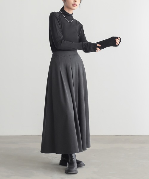 for/c（フォーシー）の「[セットアップ対応]きれいめはっ水タックフレアスカート【サスティナブル】（スカート・レディース・ブラック/チャコールグレー/グレー/ライトグレー・L/M）」の20枚目の写真