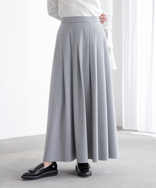 for/c（フォーシー）の「[セットアップ対応]きれいめはっ水タックフレアスカート【サスティナブル】（スカート・レディース・ブラック/チャコールグレー/グレー/ライトグレー・L/M）」の5枚目の写真