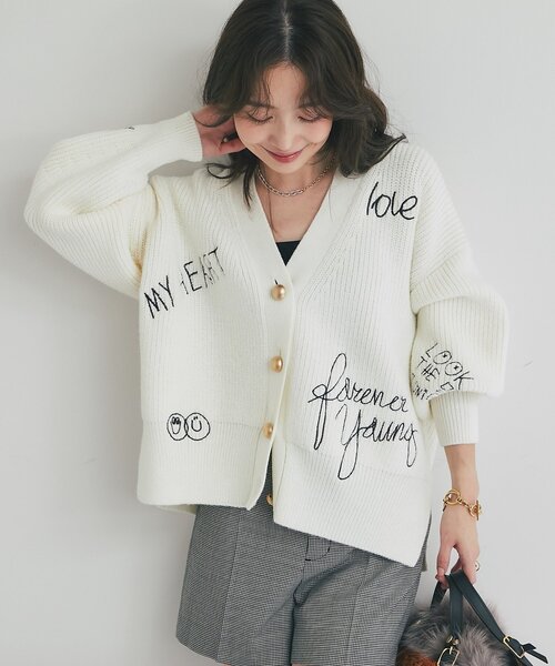 【新品タグ付】La boutique BonBon ニットカーディガ パールニットカーディガン | La boutique BonBon(ラブティック