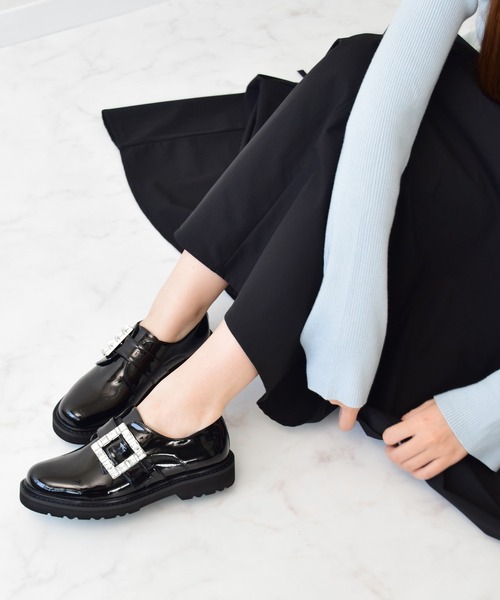 Bridget Birkin（ブリジットバーキン）の「【Bridget Birkin】スクエアサイドビジューローファー(551650)（ローファー・レディース・ブラック系その他/ブラック・23/23.5/24/24.5/22.5）」の6枚目の写真