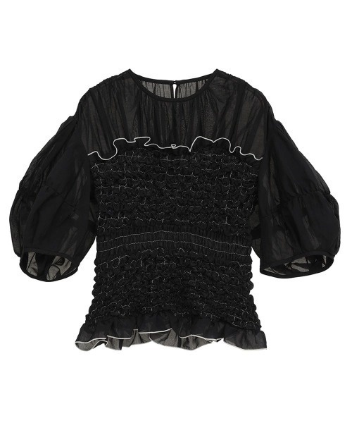 CLANE（クラネ）の「CLANE COLOR STITCHED SHIRRING TOPS 19122-4012